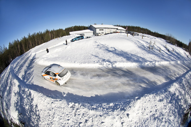 Rally action at Tuupovaara circuit